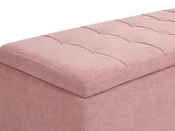 Beliani Ottomano contenitore OREM Tessuto Rosa Rosa Nero