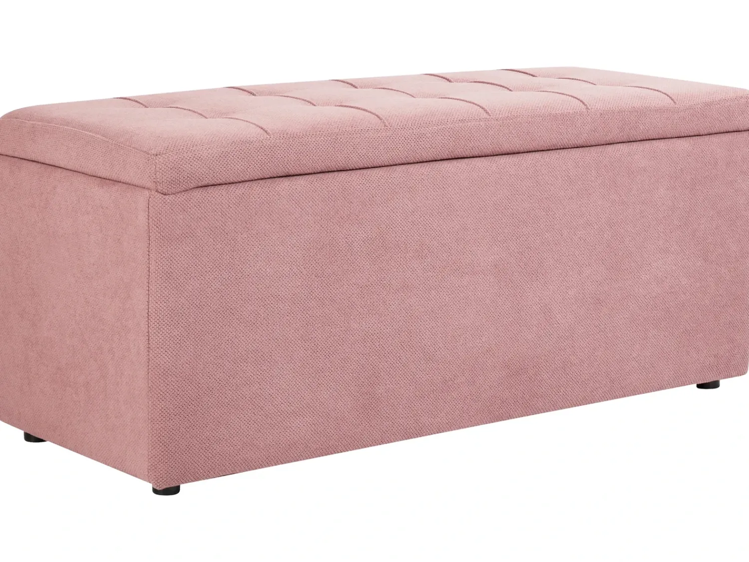 Beliani Ottomano contenitore OREM Tessuto Rosa Rosa Nero