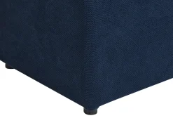 Outlet Beliani Ottomano contenitore OREM Tessuto Blu marino Blu Nero