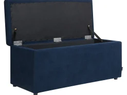 Outlet Beliani Ottomano contenitore OREM Tessuto Blu marino Blu Nero