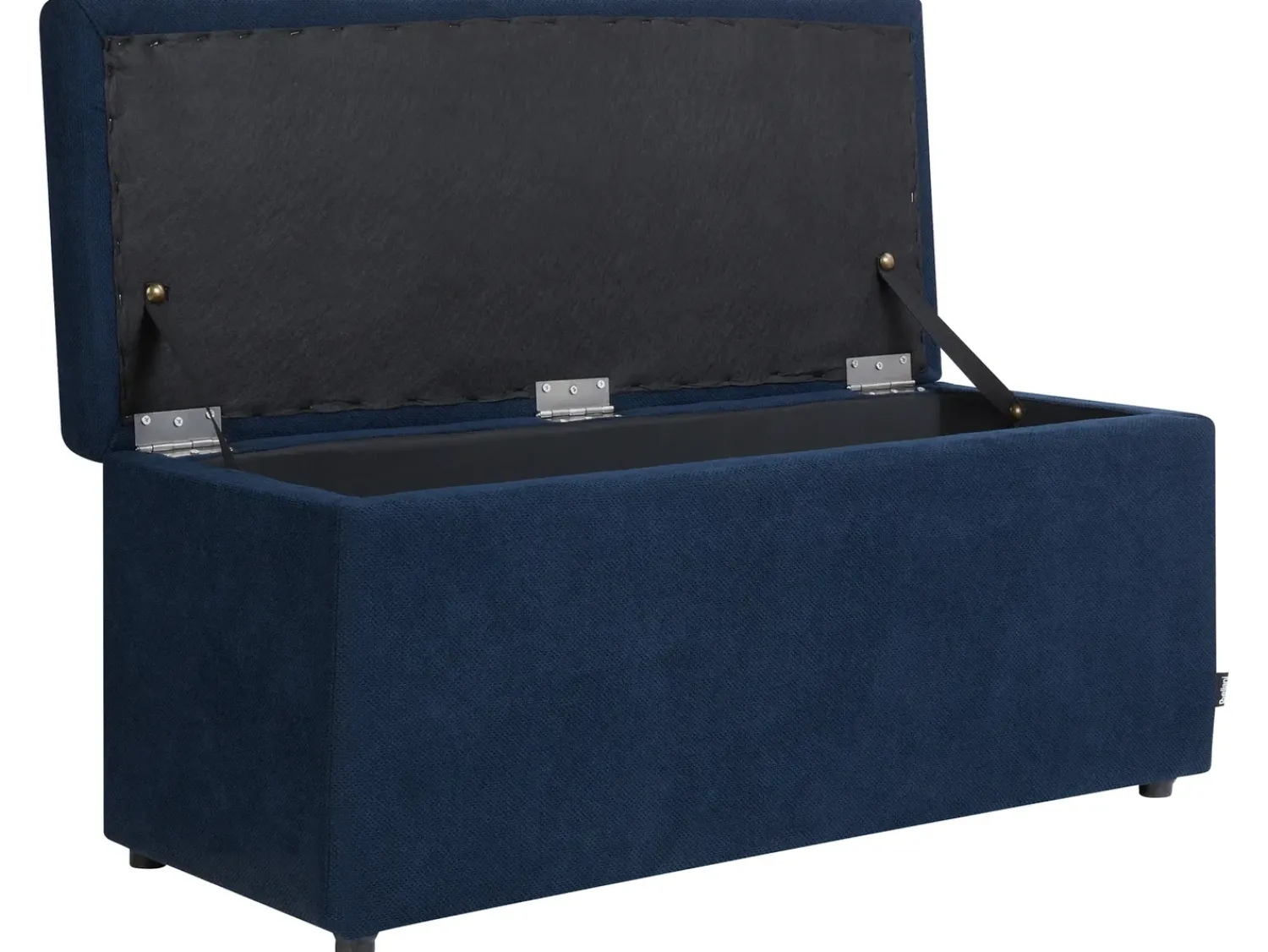Outlet Beliani Ottomano contenitore OREM Tessuto Blu marino Blu Nero