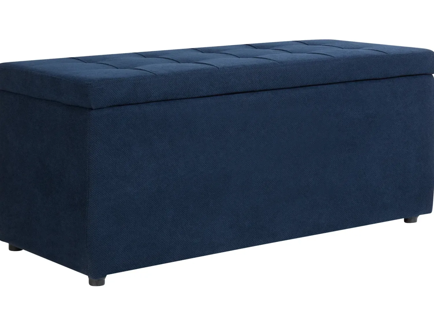 Outlet Beliani Ottomano contenitore OREM Tessuto Blu marino Blu Nero
