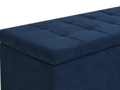 Outlet Beliani Ottomano contenitore OREM Tessuto Blu marino Blu Nero