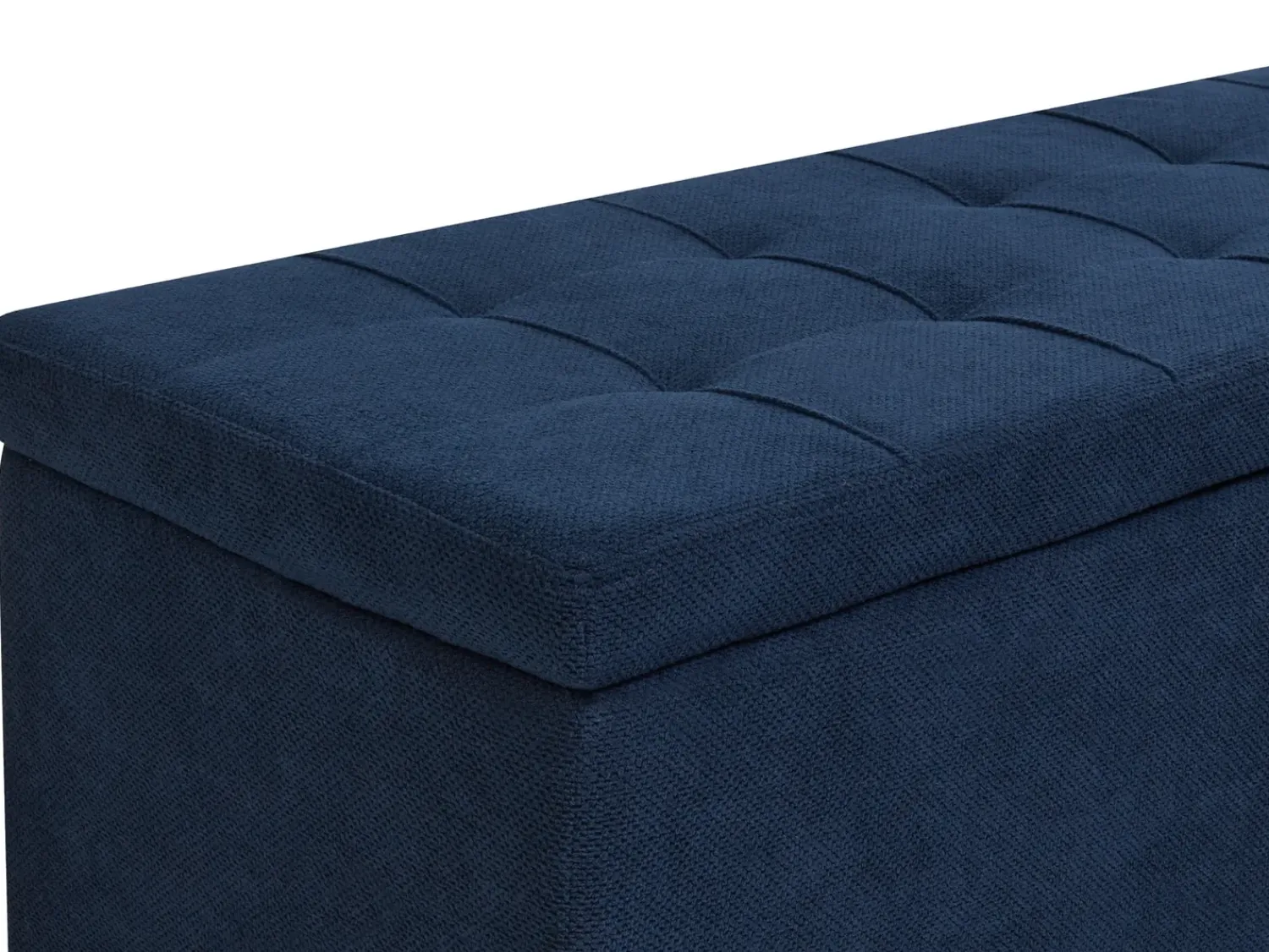 Outlet Beliani Ottomano contenitore OREM Tessuto Blu marino Blu Nero