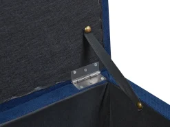Outlet Beliani Ottomano contenitore OREM Tessuto Blu marino Blu Nero