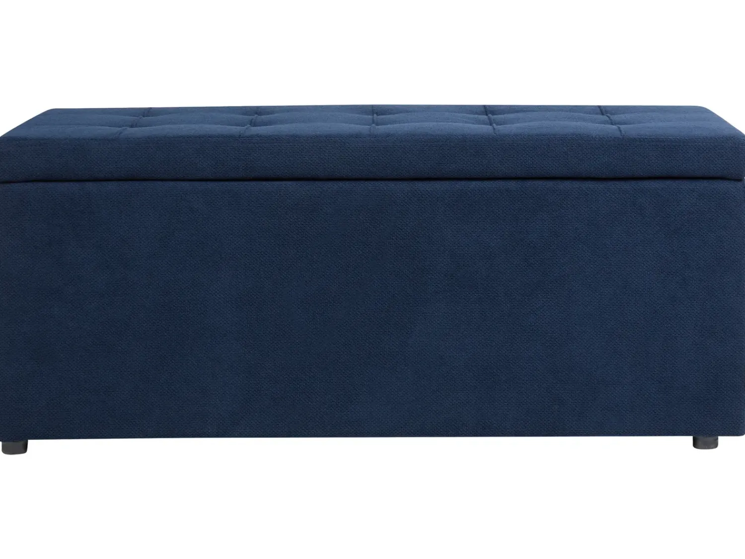 Outlet Beliani Ottomano contenitore OREM Tessuto Blu marino Blu Nero