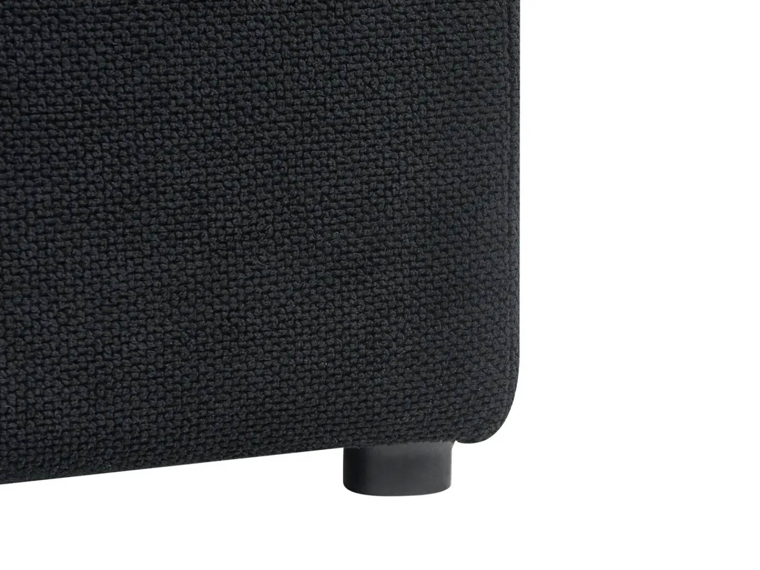 New Beliani Ottomano contenitore OREM Tessuto 100 cm 40 cm Nero