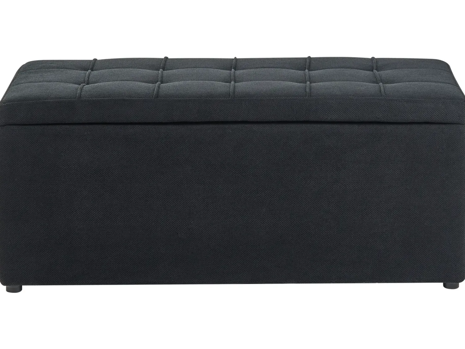 New Beliani Ottomano contenitore OREM Tessuto 100 cm 40 cm Nero