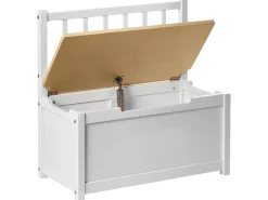 Clearance Beliani Panca contenitore BERRIMA Legno di pino Marrone chiaro/Bianco Bianco Marrone