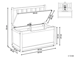 Clearance Beliani Panca contenitore BERRIMA Legno di pino Marrone chiaro/Bianco Bianco Marrone