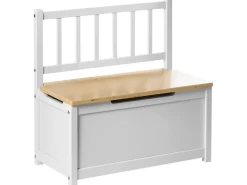 Clearance Beliani Panca contenitore BERRIMA Legno di pino Marrone chiaro/Bianco Bianco Marrone