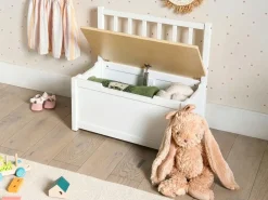 Clearance Beliani Panca contenitore BERRIMA Legno di pino Marrone chiaro/Bianco Bianco Marrone
