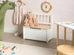 Clearance Beliani Panca contenitore BERRIMA Legno di pino Marrone chiaro/Bianco Bianco Marrone