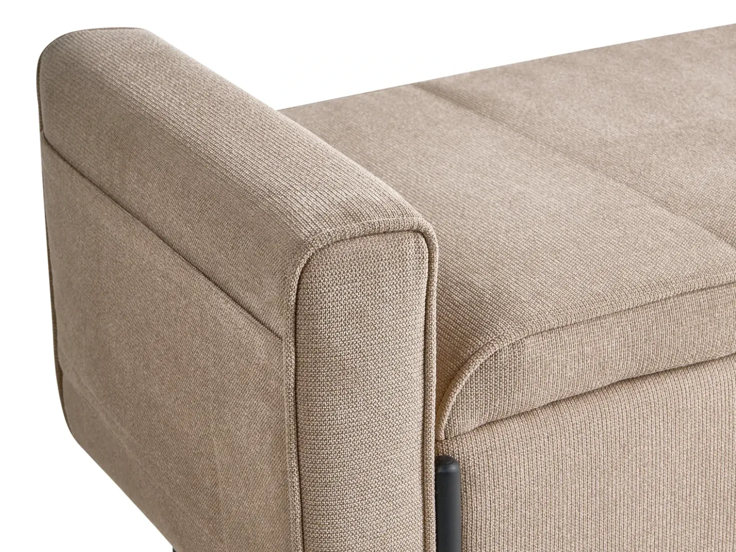 Panca contenitore imbottita LEWES Tessuto Beige