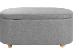 Best Beliani Panca contenitore imbottita HAYWARD Tessuto Grigio chiaro Marrone Grigio