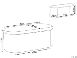 Beliani Panca contenitore imbottita HAYWARD Tessuto 98 cm 44 cm dorato Marrone