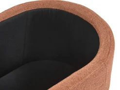 Beliani Panca contenitore imbottita HAYWARD Tessuto 98 cm 44 cm dorato Marrone