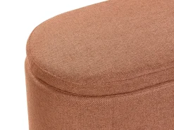 Beliani Panca contenitore imbottita HAYWARD Tessuto 98 cm 44 cm dorato Marrone