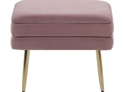 Beliani Panca contenitore imbottita ODESSA Velluto Rosa Rosa Oro