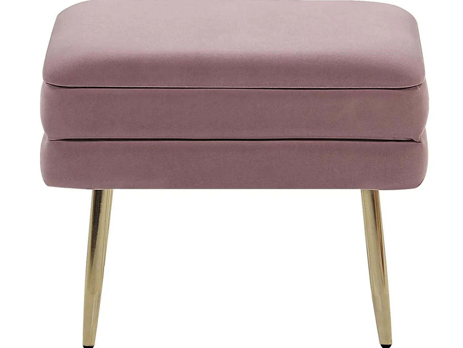 Beliani Panca contenitore imbottita ODESSA Velluto Rosa Rosa Oro