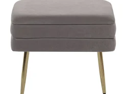 Discount Beliani Panca contenitore imbottita ODESSA Velluto Grigio Oro Grigio