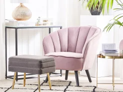 Discount Beliani Panca contenitore imbottita ODESSA Velluto Grigio Oro Grigio