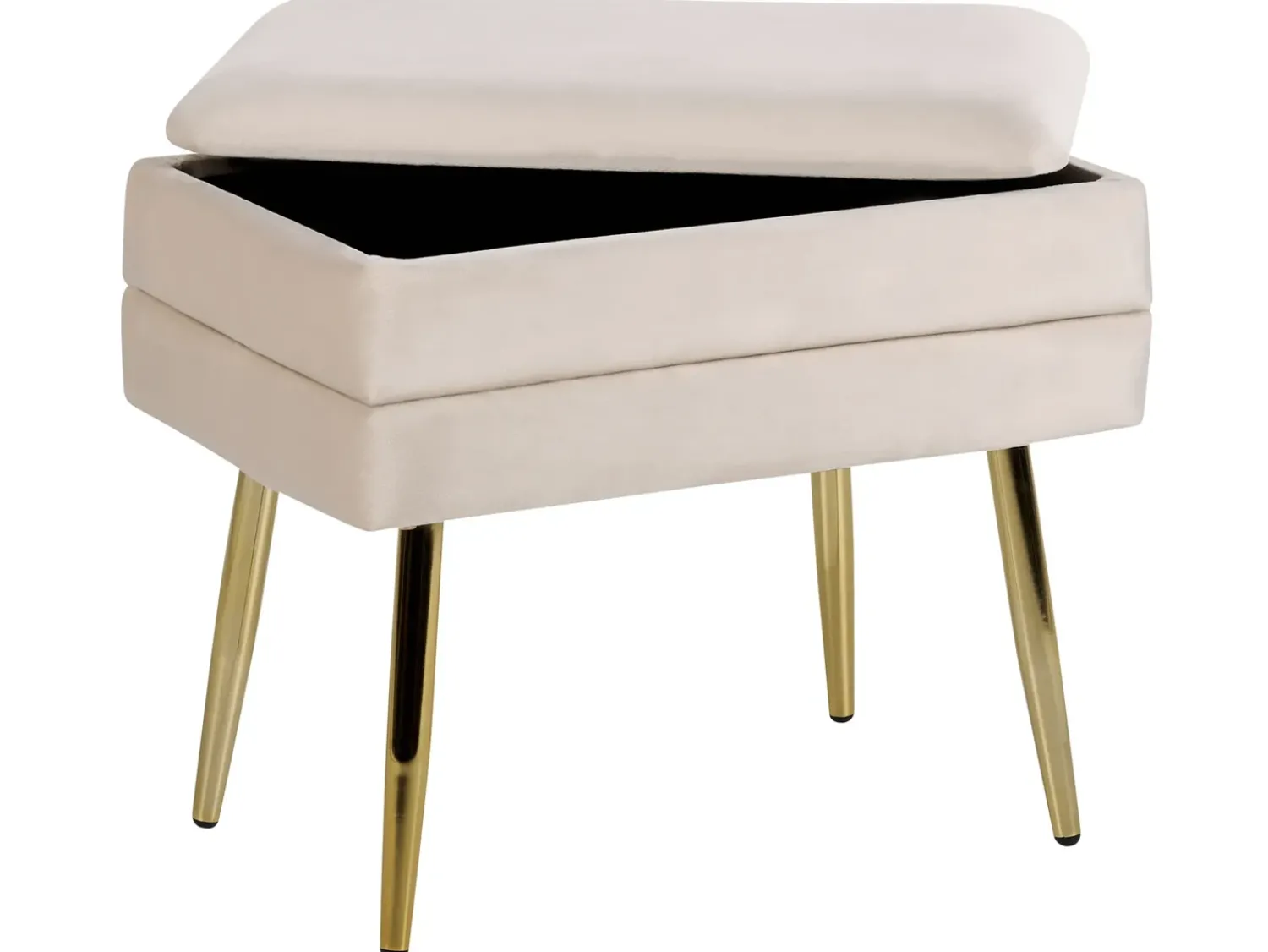 Sale Beliani Panca contenitore imbottita ODESSA Velluto Beige Beige Oro