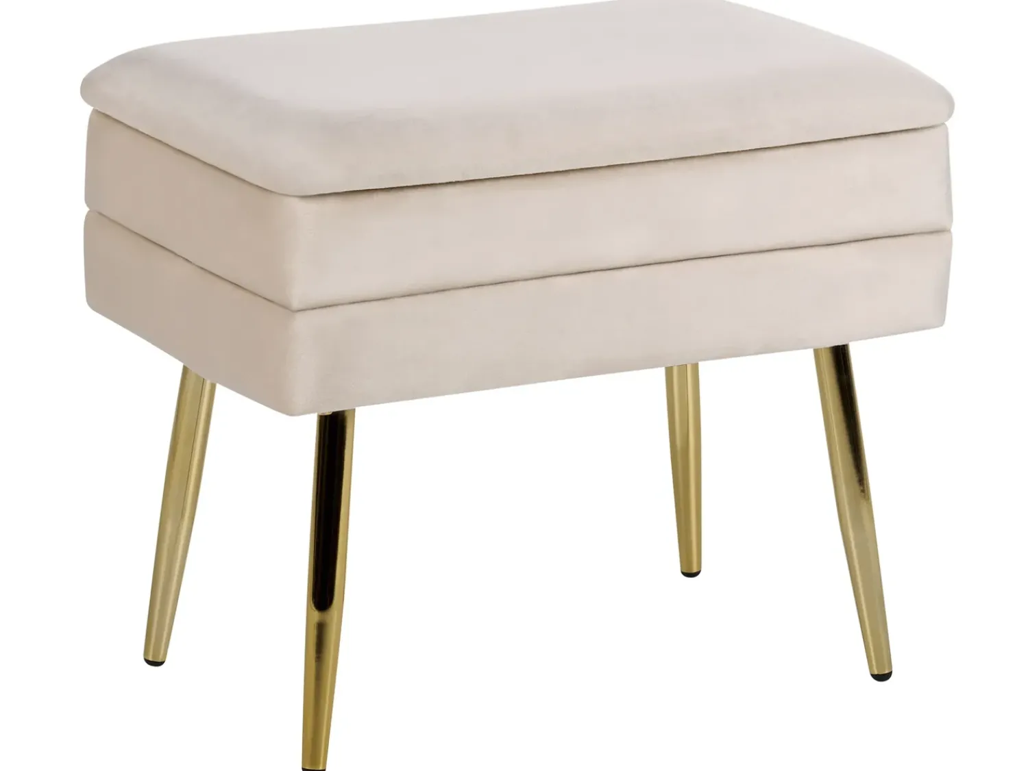 Sale Beliani Panca contenitore imbottita ODESSA Velluto Beige Beige Oro