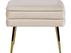 Sale Beliani Panca contenitore imbottita ODESSA Velluto Beige Beige Oro