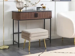 Sale Beliani Panca contenitore imbottita ODESSA Velluto Beige Beige Oro