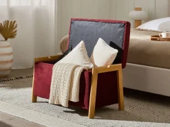 Discount Beliani EDLAND Tessuto Bordeaux Marrone Rosso