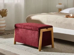 Discount Beliani EDLAND Tessuto Bordeaux Marrone Rosso