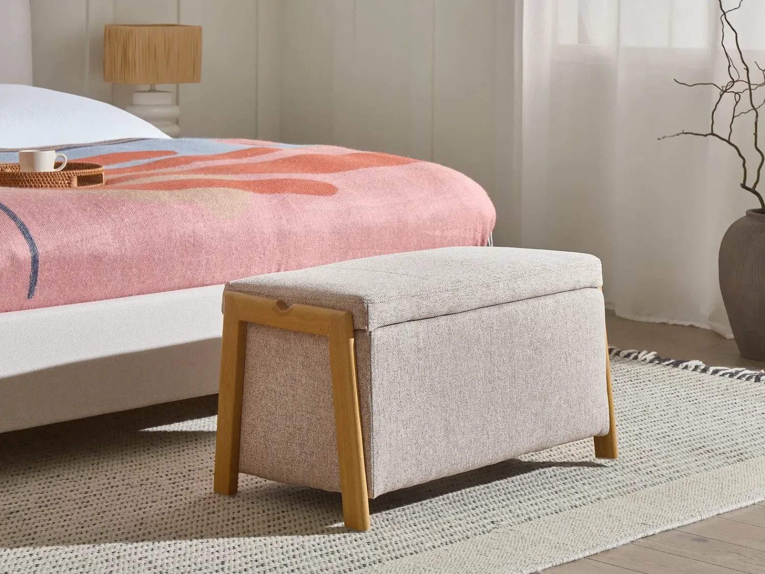 Clearance Beliani EDLAND Tessuto Beige Beige Marrone