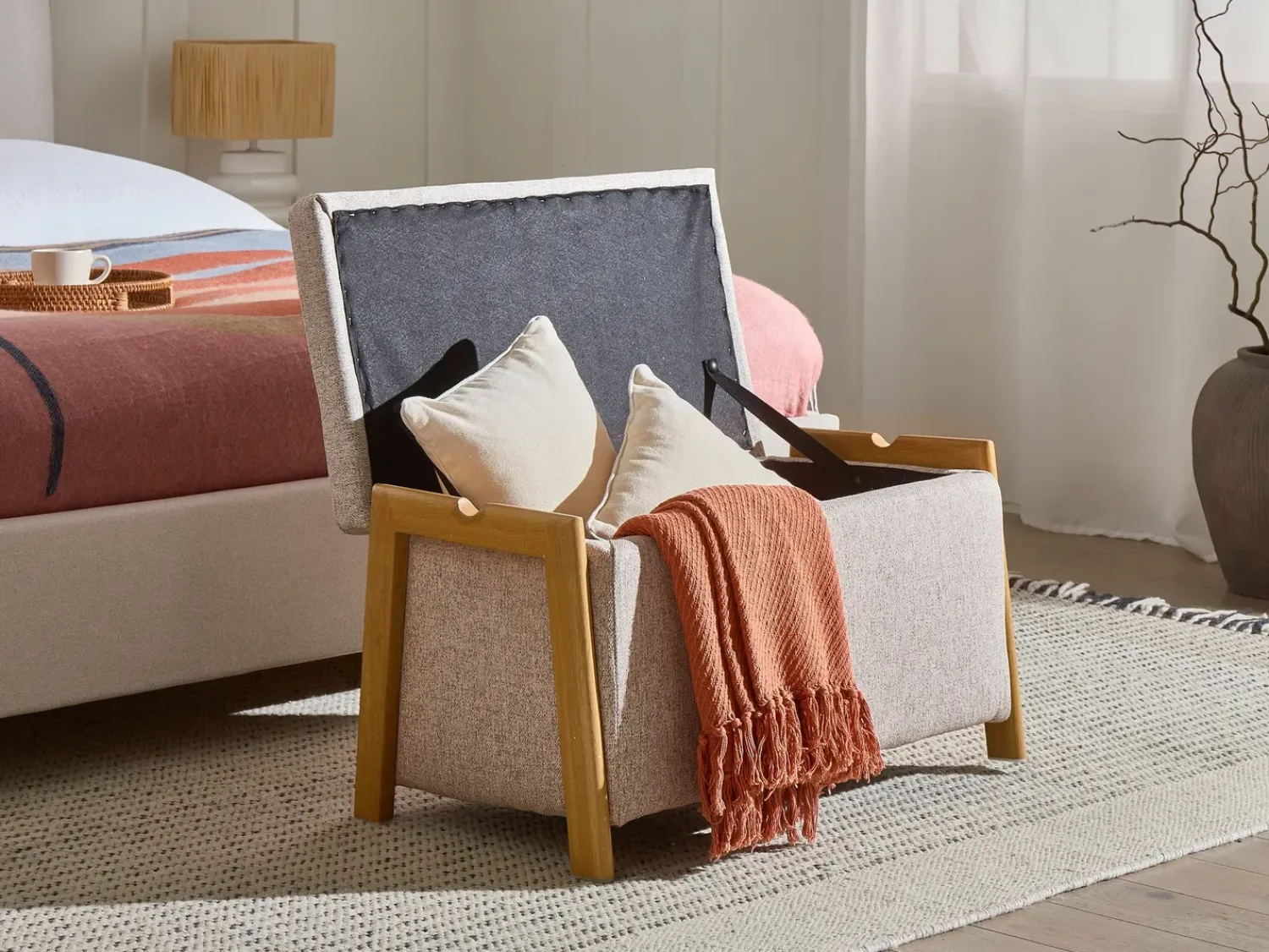 Clearance Beliani EDLAND Tessuto Beige Beige Marrone