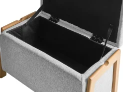 Best Beliani EDLAND Tessuto Grigio chiaro Grigio Marrone