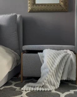 Best Beliani EDLAND Tessuto Grigio chiaro Grigio Marrone