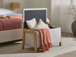 Best Beliani EDLAND Tessuto Grigio chiaro Grigio Marrone