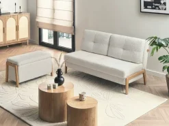 Beliani EDLAND Bouclé Bianco Bianco Marrone