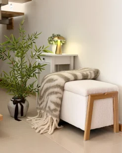 Beliani EDLAND Bouclé Bianco Bianco Marrone