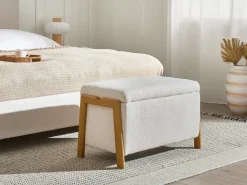Beliani EDLAND Bouclé Bianco Bianco Marrone