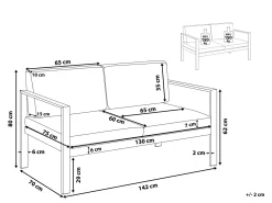 Outlet Beliani SALERNO 142 cm Metallo chiaro Grigio