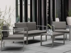 Discount Beliani SALERNO 142 cm Metallo Grigio scuro Argento Grigio