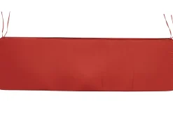 New Beliani Panca da giardino con cuscino VIVARA 180 cm Legno di acacia certificato Rosso scuro Rosso Marrone