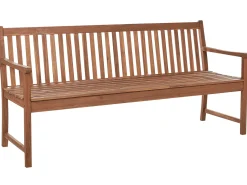 New Beliani Panca da giardino con cuscino VIVARA 180 cm Legno di acacia certificato Rosso scuro Rosso Marrone