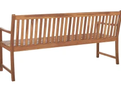 New Beliani Panca da giardino con cuscino VIVARA 180 cm Legno di acacia certificato Rosso scuro Rosso Marrone