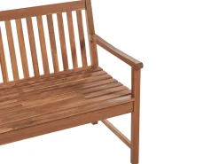 New Beliani Panca da giardino con cuscino VIVARA 180 cm Legno di acacia certificato Rosso scuro Rosso Marrone