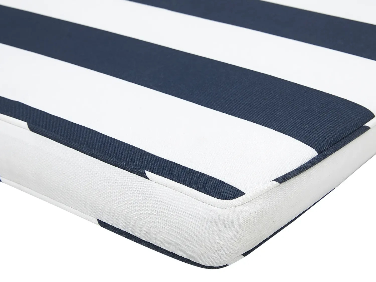 Outlet Beliani Panca da giardino con cuscino VIVARA Legno di acacia certificato Blu marino Bianco Blu Marrone