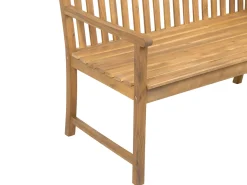 Clearance Beliani Panca da giardino con cuscino VIVARA 160 cm Legno di acacia certificato Beige Beige Marrone