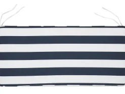 Clearance Beliani Panca da giardino con cuscino VIVARA Legno di acacia certificato Blu marino Bianco Blu Marrone