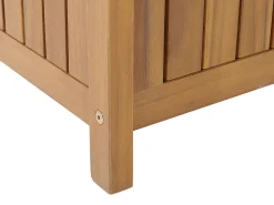 Clearance Beliani Panca da giardino con cuscino SOVANA con contenitore Legno d'acacia Rosso Marrone Rosso